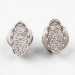 Load image into Gallery viewer, Diamond Oval Stud Earrings, 14K Solid Gold, Natural Diamonds, Anniversary Gift, , Minimalist Everyday Jewelry Gift For Her