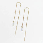 Load image into Gallery viewer, Lock And Key Thread Diamond Earrings, Dangle Diamond Earrings, 14k Solid Gold, Natural Diamonds, , Minimalist Earrings Gift For Her