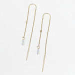 Load image into Gallery viewer, Lock And Key Thread Diamond Earrings, Dangle Diamond Earrings, 14k Solid Gold, Natural Diamonds, , Minimalist Earrings Gift For Her