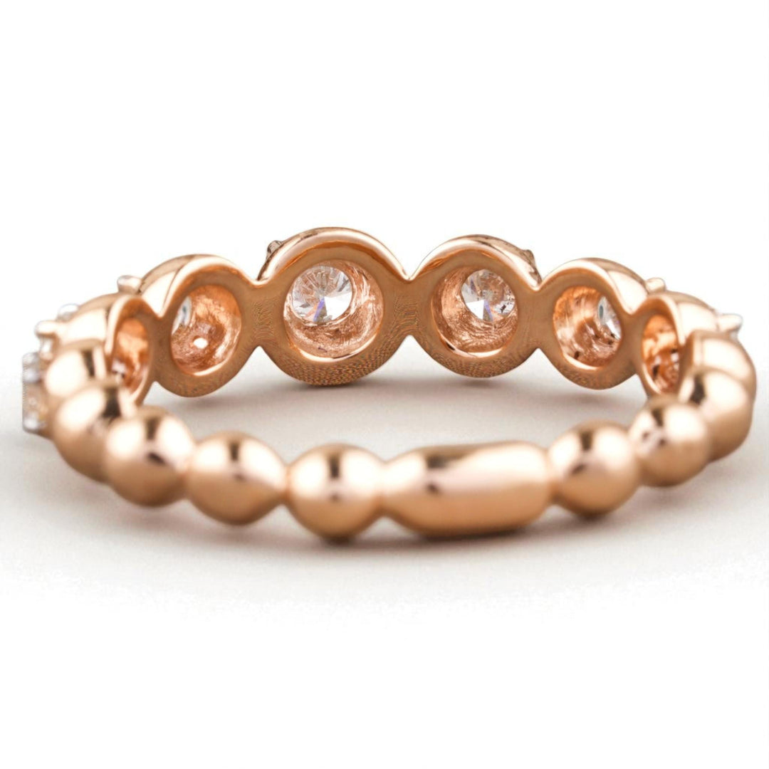 Bubble Diamond Ring, Supporting Ring, Eternity Band, 14k Solid Gold, Natural Diamonds, Everyday Jewelry, Gift For Her