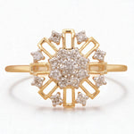 Load image into Gallery viewer, Flower Diamond Ring, 14k Solid Gold, Natural Diamonds, Stackable Ring, Gift for Women, Everyday Floral Jewelry Gift For Her