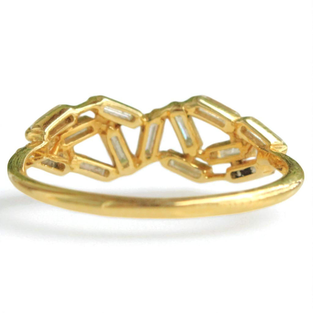 Baguette Diamond Ring, 14k Solid Gold, Natural Diamond, , Everyday Wear Jewelry Gift For Her