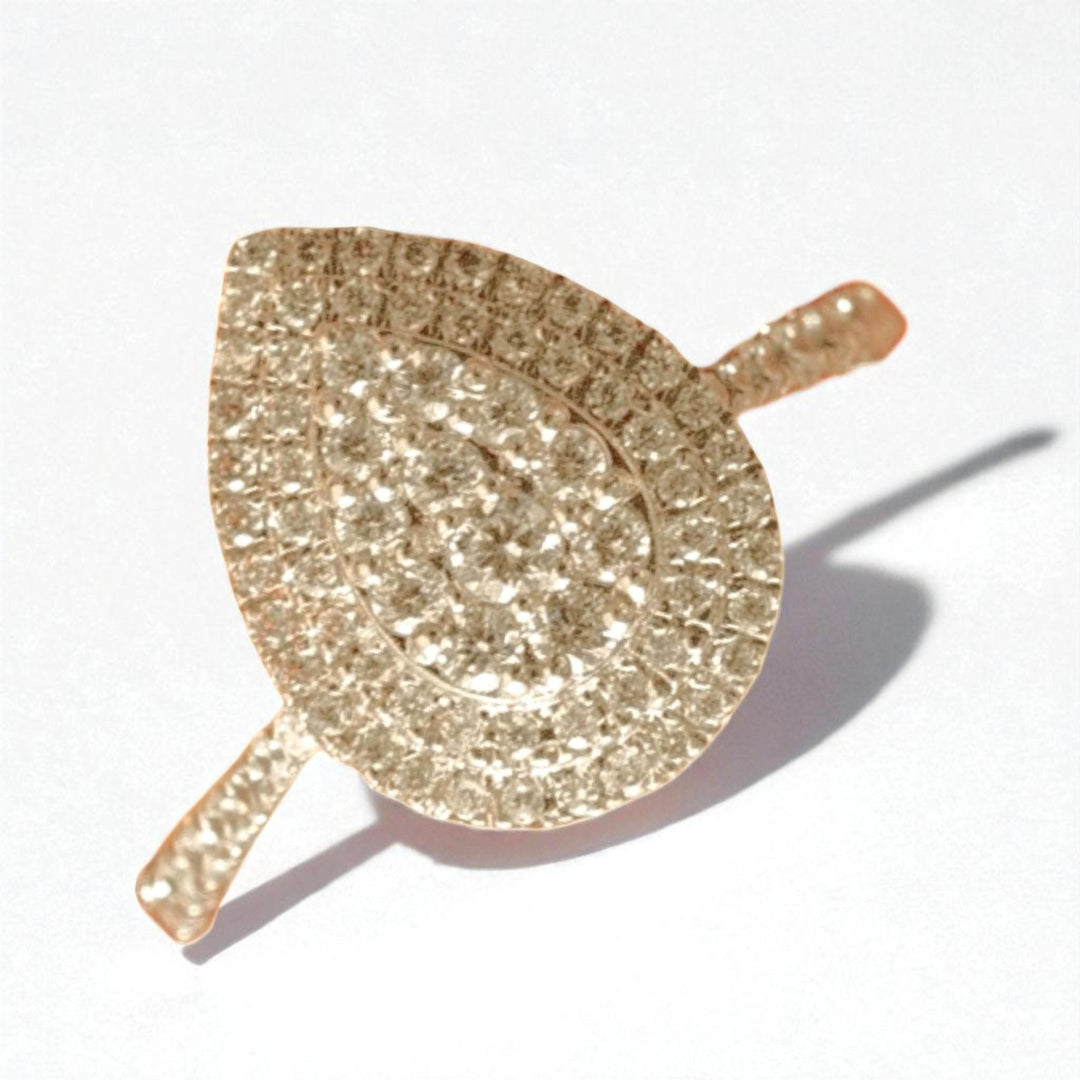 Teardrop Halo Diamond Ring, Pear Shaped Ring, 14k Solid Gold, Natural Diamonds, Statement Cluster Ring, Proposal Ring, Gift For Her