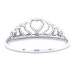 Load image into Gallery viewer, Crown Heart Diamond Ring, 14k Solid Gold, Natural Diamonds, Promise Ring, Everyday Jewelry, Stackable Ring, Gift For Her