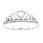 Load image into Gallery viewer, Crown Heart Diamond Ring, 14k Solid Gold, Natural Diamonds, Promise Ring, Everyday Jewelry, Stackable Ring, Gift For Her