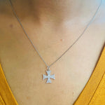 Load image into Gallery viewer, Diamond Cross Pendant, 14k Solid Gold, Natural Diamonds, Crusader Cross Necklace With Adjustable Chain, Everyday Minimalist Jewelry