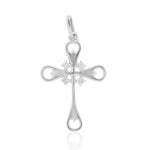 Load image into Gallery viewer, Diamond Cluster Cross Pendant, 14k Solid Gold, Natural Diamonds, Bottle Opener Necklace With Adjustable Chain, Everyday Minimalist Jewelry