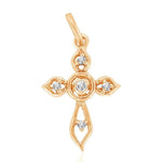 Load image into Gallery viewer, Floral Diamond Cross Pendant, 14k Solid Gold, Natural Diamonds, Petal Faith Necklace With Adjustable Chain, Everyday Minimalist Jewelry