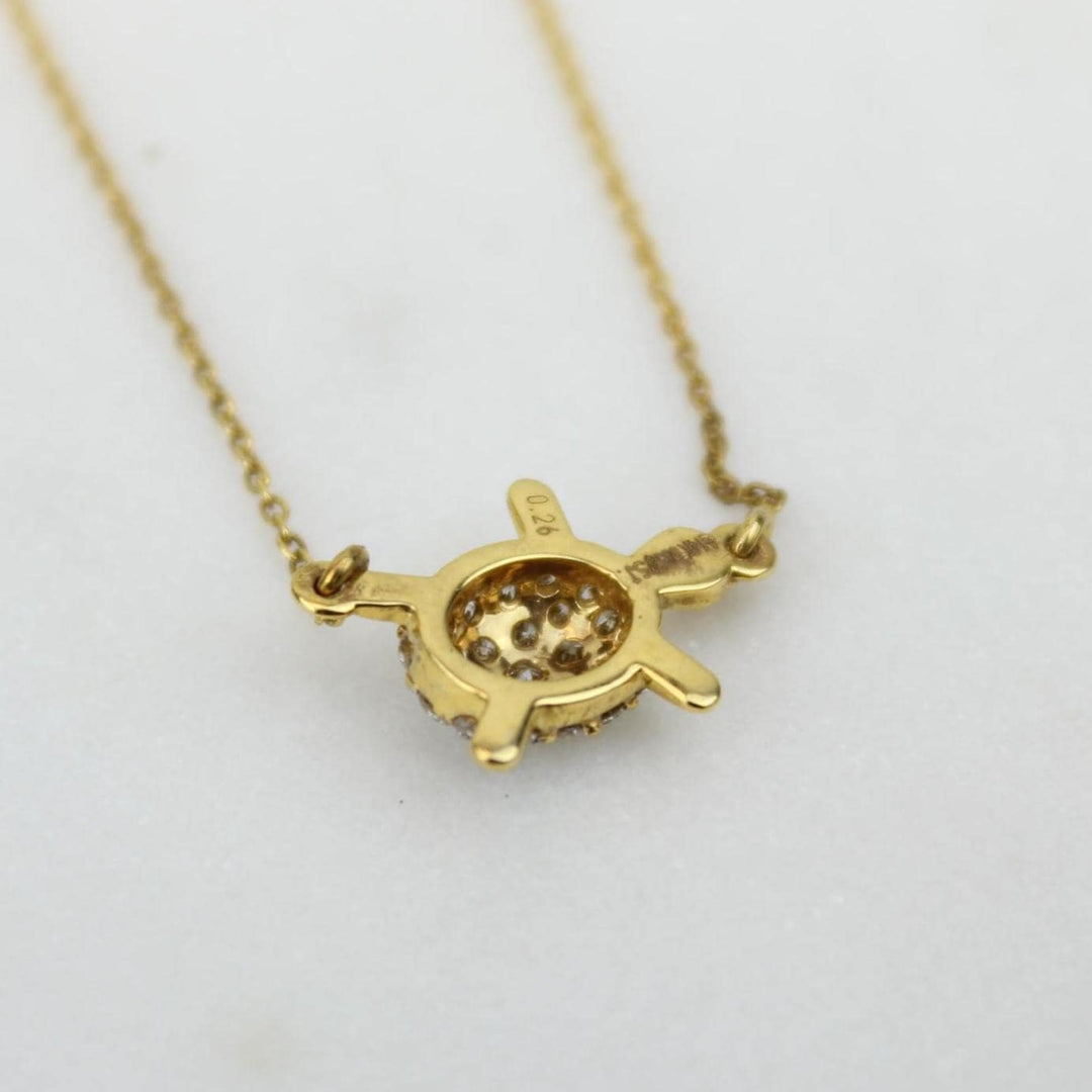 Diamond Turtle Pendant Necklace, 14k Solid Gold, Natural Diamonds, , Good Luck Charm Necklace, Animal Jewelry Gift For Her