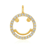 Load image into Gallery viewer, Smiley Diamond Charm Pendant, Emoji Charm, 14k Solid Gold, Natural Diamonds, , Everyday Jewelry Gift For Her