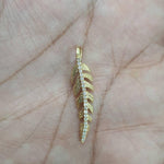 Load image into Gallery viewer, Leaf Diamond Pendant, 14k Solid Gold, Everyday Floral Jewelry, Natural Diamonds, Gift For Her