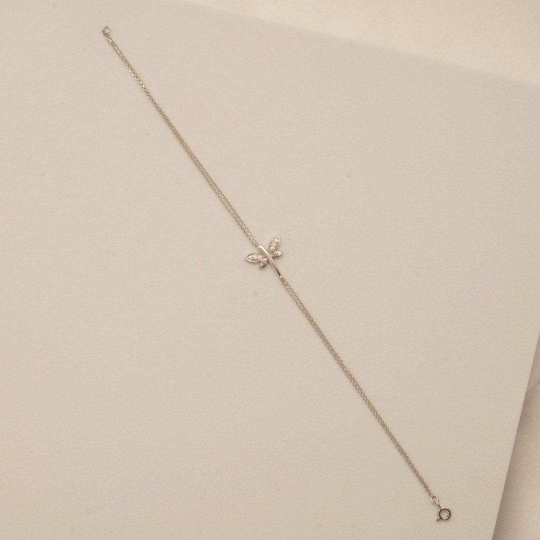 Dragonfly Diamond Chain Bracelet, 14K Solid Gold, Natural Diamonds, Stackable Animal Jewelry, Insect Charm Bracelet, Women's Day Gift