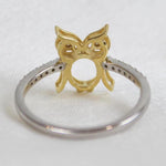 Load image into Gallery viewer, Owl Diamond Ring, 14k Solid Gold, Everyday Ring, Natural Diamonds, Animal Jewelry, Gift For Her