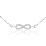 Load image into Gallery viewer, Infinity Charm Diamond Necklace, 14k Solid Gold, Natural Diamonds, Dainty Eternity Necklace, Minimalist Stacking Necklace, Gift For Her