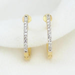 Load image into Gallery viewer, Small Diamond Plug Earrings, 14K Solid Gold, Natural Diamonds, Gift For Her