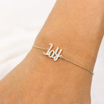 Load image into Gallery viewer, Joy Diamond Bracelet, 14k Solid Gold, Natural Diamonds, Affirmation Jewelry, Everyday Diamond Jewelry, Ready To Ship, Women's Day Gift
