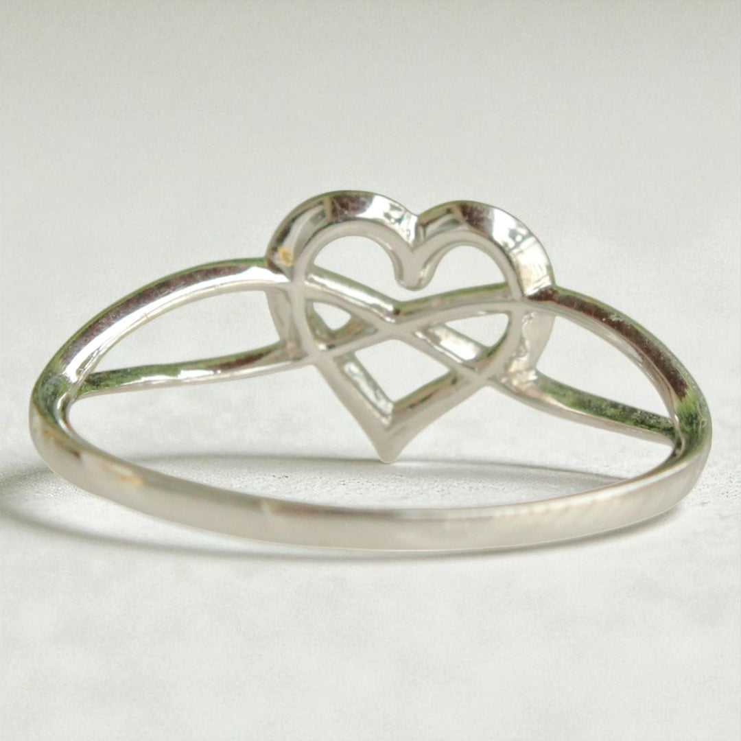 Heart Infinity Diamond Ring, 14k Solid Gold, Natural Diamonds, Promise Ring, , Everyday Stackable Jewelry Gift For Her