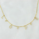 Load image into Gallery viewer, Love Dangle Diamond Drop Necklace, 14k Solid Gold, Natural Diamonds, Affirmation Statement Jewelry, Letter Chain Jewelry, Everyday Necklace