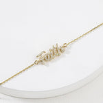 Load image into Gallery viewer, Faith Diamond Chain Bracelet, 14k Solid Gold, Natural Diamond, Inspirational Jewelry, Handcrafted Everyday Chain, Word Minimalistic Bracelet
