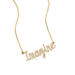Load image into Gallery viewer, Imagine Diamond Necklace, 14k Solid Gold, Natural Diamonds, Script Word Necklace, Inspirational Jewelry, Handcrafted Minimalistic Jewelry