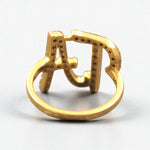 Load image into Gallery viewer, Personalized Double Initial Diamond Ring, 14k Solid Gold, Natural Diamond, Handwritten Word Ring, Custom Letter Band, Minimal Statement Ring