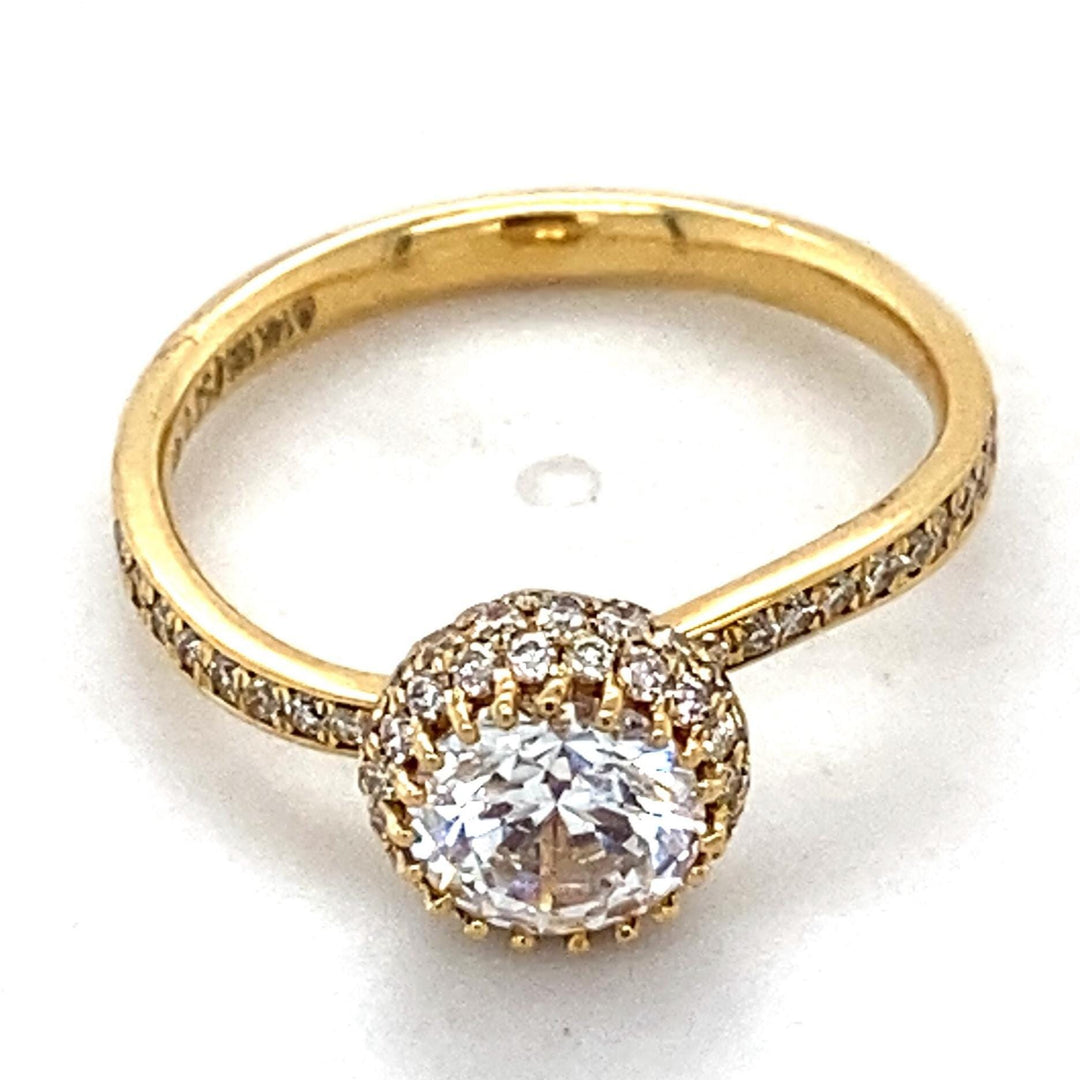 Solitaire Diamond Engagement Ring, 14k Solid Gold, Natural Diamonds Cluster Ring, , Promise Ring Gift For Her