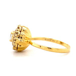 Load image into Gallery viewer, Floral Solitaire Engagement Ring, 14k Solid Gold, Natural Diamonds, Wedding Ring, Bridal Jewelry, Gift For Her