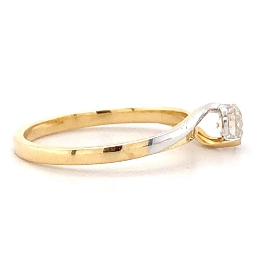 Solitaire Engagement Dual Tone Ring , 14k Solid Gold , Engagement Ring , Natural Diamonds , Wedding Bridal Ring , Gift For Her