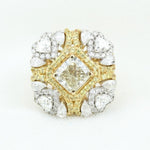 Load image into Gallery viewer, Yellow Sapphire Natural Diamonds Engagement Ring: 14k Solid Gold Heart & Pear Dual Tone Gemstone Jewellery, Certified Jewelry