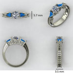 Load image into Gallery viewer, Solitaire Blue Sapphire Diamond Ring, Monica's Ring from F.R.I.E.N.D.S, 14K Solid Gold, Natural Diamonds, Gemstone Jewelry, Gift for her