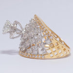 Load image into Gallery viewer, Solitaire Broad Diamond Ring, 14k Solid Gold, Two Toned Ring, Natural Diamonds, Wedding Bridal Jewelry, Engagement Ring, Gift For Her