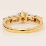 Load image into Gallery viewer, Engagement Diamond Ring, 14k Solid Gold, Round and Baguette Natural Diamond, Proposal Wedding Gift, Bar Setting Bridal Jewelry, Gift For Her