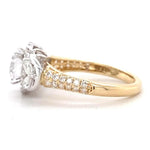 Load image into Gallery viewer, Solitaire Square Diamond Ring, 14k Solid Gold, Marquise leaves Engagement Ring, Dual Tone, Natural Diamonds, Bridal Jewelry, Gift for her