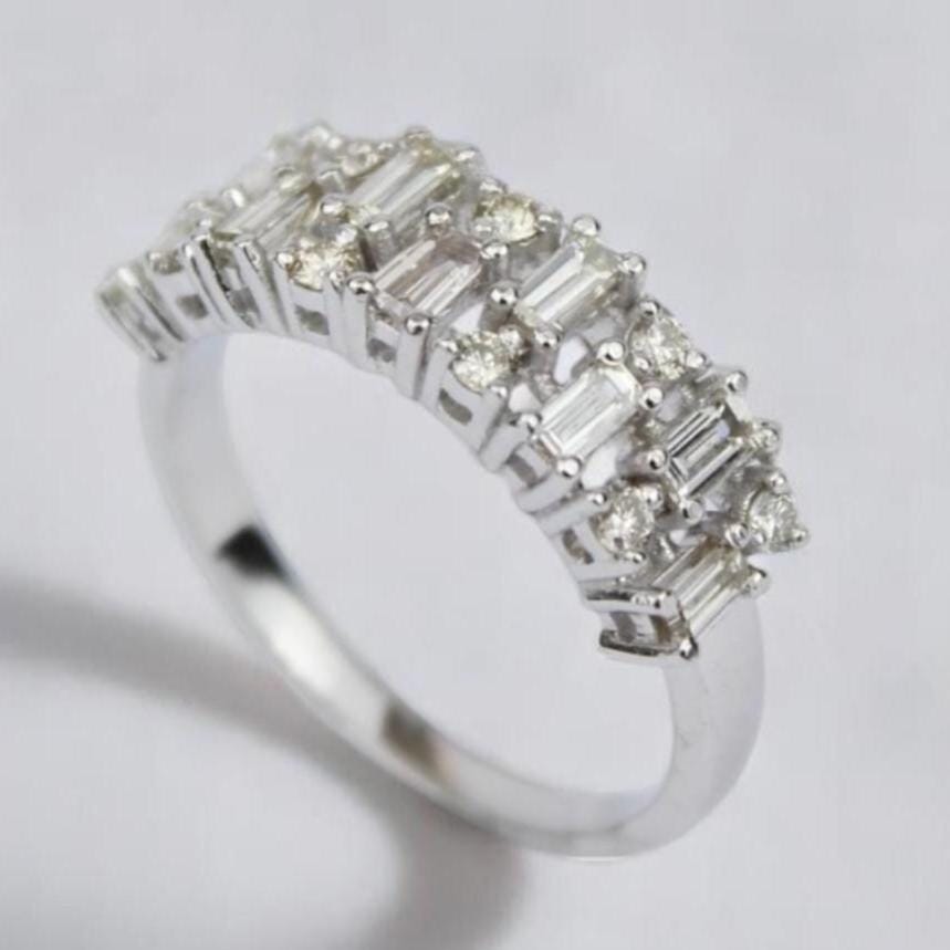 Baguette Diamond Wedding Band, Eternity Wedding Ring, 14k Solid Gold, Natural Diamonds, Stackng Proposal Ring, Statement Ring, Gift For Her