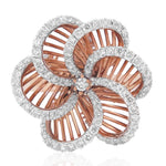 Load image into Gallery viewer, Floral Natural Diamond Cocktail Ring: 14k Solid Gold Flower Statement Ring, Certified Jewelry