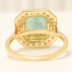 Load image into Gallery viewer, Princess Cut Halo Emerald Gemstone Diamond Ring, 14k Solid Gold, Natural Diamonds, Birthstone rings, Proposal Ring, Gift For Her