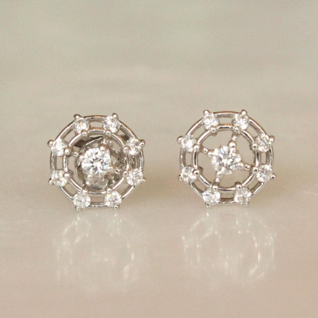 Kids Wheel Diamond Stud Earrings, 18k Solid Gold, Natural Diamonds, Kids Jewelry, Gift for toddlers, girls, and kids Gift For Her