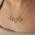 Load image into Gallery viewer, Butterfly Heart Diamond Charm, 14k Solid Gold, Natural Diamonds, Everyday Minimalistic Pendant, Dual Tone Layering Necklace, Ready To Ship