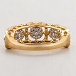 Load image into Gallery viewer, Diamond Halo Eternity Ring, 14k Solid Gold, Natural Diamonds, Illusion Setting, Open Frame Pavé Band, Two Toned Statement Ring, Gift For Her