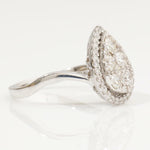 Load image into Gallery viewer, Pear Halo Diamond Ring, 14k Solid Gold, Natural Diamonds, Statement Ring, Everyday Cluster Wedding Jewelry, Illusion Statement Cocktail Ring