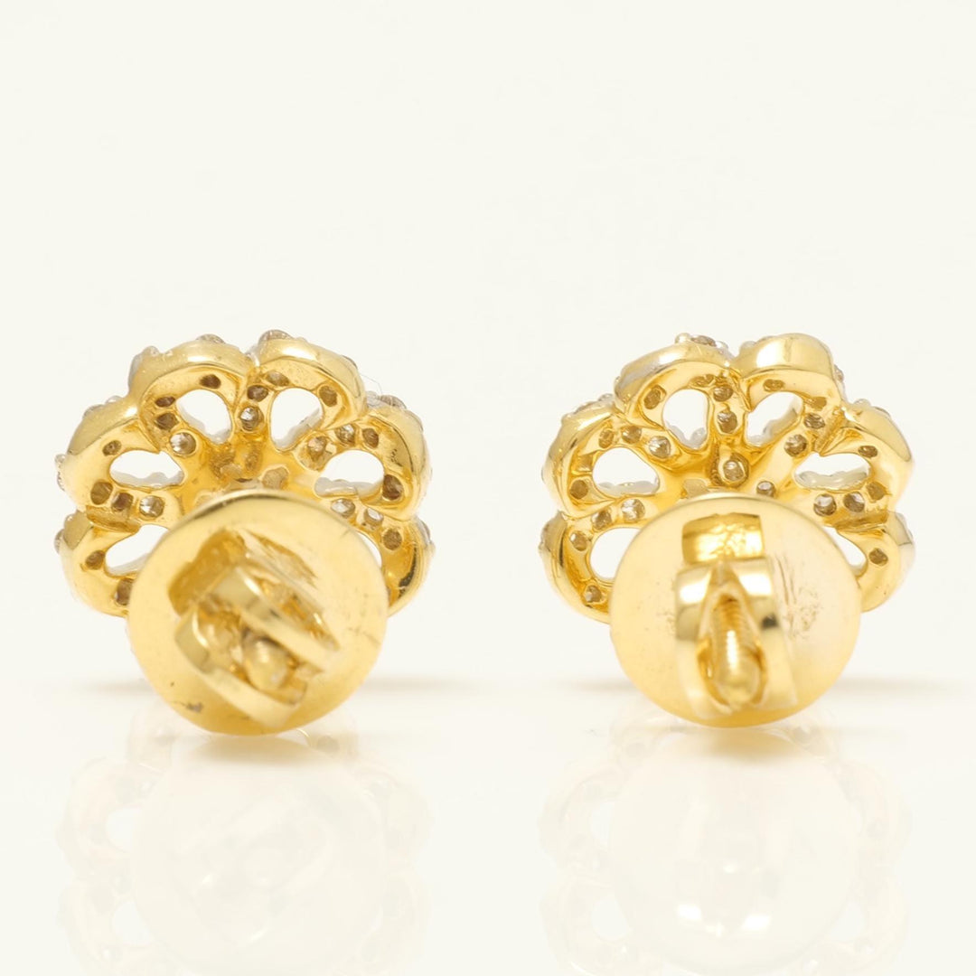 Flower Diamond Stud Earrings, 14k Solid Gold, Natural Diamonds, Pave Floral Studs, Everyday Statement  Jewelry, Cluster Pave Setting