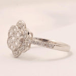 Load image into Gallery viewer, Floral Diamond Statement Ring, 14k Solid Gold, Cluster Statement Ring, Natural Diamonds, Everyday Jewelry, Halo Ring, Gift For Her