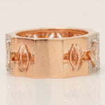 Load image into Gallery viewer, Marquise Diamond Broad Band Ring, 14k Solid Gold, Halo Half Eternity Statement Band, Natural Diamonds, Wide Stacking Ring, Gift For Her