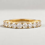 Load image into Gallery viewer, Eternity Wedding Band, 14k Solid Gold, Natural Diamonds, Engagement Stack, Bridal Stackable Ring, Statement Prong Ring, Gift For Her