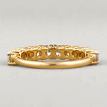 Load image into Gallery viewer, Eternity Wedding Band, 14k Solid Gold, Natural Diamonds, Engagement Stack, Bridal Stackable Ring, Statement Prong Ring, Gift For Her