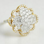 Load image into Gallery viewer, Floral Diamond Cluster Ring: 14k Gold Petal Cocktail Ring