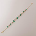 Load image into Gallery viewer, Teardrop Emerald Diamond Tennis Bracelet, 14K Solid Gold, Natural Diamond, Stackable Minimalistic Chain Bracelet, Gemstone Statement Jewelry