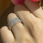 Load image into Gallery viewer, Eternity Diamond Ring, 14k Solid Gold, Wide Wedding Band, Pave Setting Broad Ring, Natural Diamonds, Cocktail Statement Band, Gift For Her