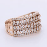 Load image into Gallery viewer, Eternity Diamond Ring, 14k Solid Gold, Wide Wedding Band, Pave Setting Broad Ring, Natural Diamonds, Cocktail Statement Band, Gift For Her