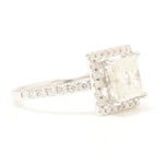 Load image into Gallery viewer, Princess Halo Solitaire Diamond Ring, 14k Solid Gold, Natural Diamonds, Engagement Proposal Ring, Bridal Wedding Jewelry